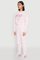 Womens Destination Graphic Sweatshirt, Pink,