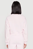 Womens Destination Graphic Sweatshirt, Pink,