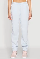Womens Fold Over Waistband Joggers, Blue, Size XL