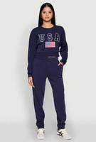 Womens Fold Over Waistband Joggers,