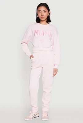 Womens Fold Over Waistband Joggers, Pink, Size M