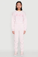 Womens Fold Over Waistband Joggers, Pink, Size M