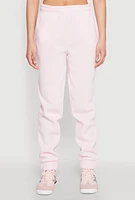 Womens Fold Over Waistband Joggers, Pink, Size M
