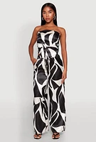Womens Patterned Satin Palazzo Pants,