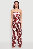 Womens Patterned Satin Palazzo Pants,