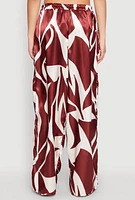 Womens Patterned Satin Palazzo Pants,