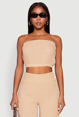 Womens Gauze Knit Tube Top,