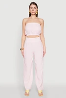 Womens Gauze Knit Tube Top, Pink, Size M