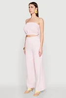 Womens Gauze Knit Tube Top, Pink, Size M