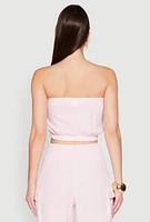 Womens Gauze Knit Tube Top, Pink, Size M