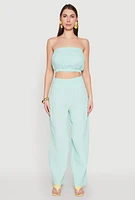 Womens Gauze Knit Cargo Pocket Pants,