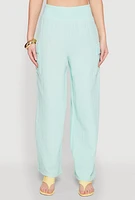 Womens Gauze Knit Cargo Pocket Pants,