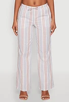 Womens Striped Straight Leg Pants, Multi,