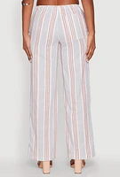 Womens Striped Straight Leg Pants, Multi,