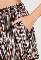 Womens Plisse Printed Pattern Shorts,