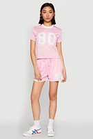 Womens Contrast Trim Graphic Print Mesh Jersey,