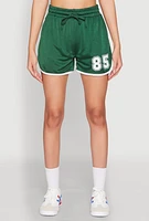 Womens Contrast Trim Jersey Mesh Dolphin Shorts,