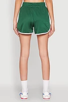 Womens Contrast Trim Jersey Mesh Dolphin Shorts,