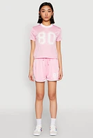 Womens Contrast Trim Jersey Mesh Dolphin Shorts, Pink, Size XL