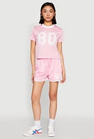 Womens Contrast Trim Jersey Mesh Dolphin Shorts, Pink, Size XL