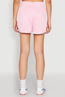 Womens Contrast Trim Jersey Mesh Dolphin Shorts, Pink, Size XL
