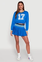 Womens V Neck Graphic Varsity Sweatshirt,