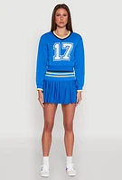 Womens V Neck Graphic Varsity Sweatshirt,