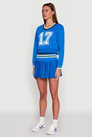 Womens V Neck Graphic Varsity Sweatshirt,