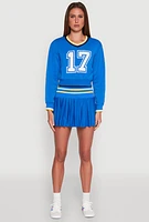 Womens Varsity Stripe Waistband Tennis Skirt, Blue, Size XL