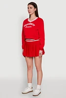 Womens Graphic V Neck Varsity Sweatshirt, XL