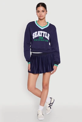 Womens Varsity Striped Waistband Tennis Skirt,