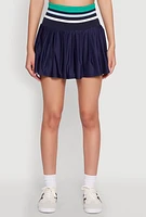 Womens Varsity Striped Waistband Tennis Skirt,