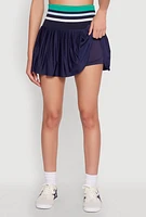 Womens Varsity Striped Waistband Tennis Skirt,