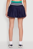 Womens Varsity Striped Waistband Tennis Skirt,