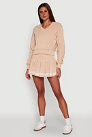 Womens Long Sleeve V Neck Sweatshirt,