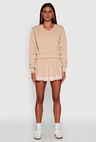 Womens Long Sleeve V Neck Sweatshirt,