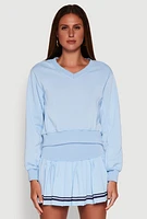 Womens Long Sleeve V Neck Sweatshirt, XL