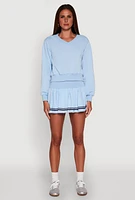 Womens Long Sleeve V Neck Sweatshirt, XL