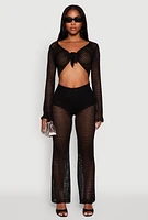 Womens Crochet Straight Leg Pants,
