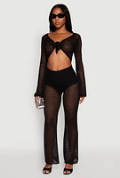 Womens Crochet Straight Leg Pants,