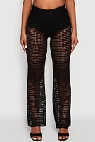 Womens Crochet Straight Leg Pants,