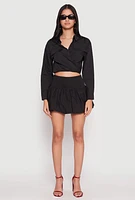 Womens Poplin Mini Bubble Skirt, M