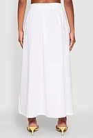 Womens Poplin Maxi Skirt, White, Size XL