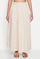 Womens Poplin Maxi Skirt, Khaki, Size XL
