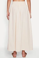 Womens Poplin Maxi Skirt, Khaki, Size XL