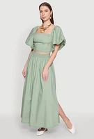 Womens Poplin Maxi Skirt,