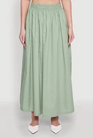 Womens Poplin Maxi Skirt,