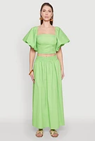 Womens Poplin Maxi Skirt,
