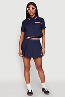 Womens Poplin Varsity Stripe Cropped Shirt, L