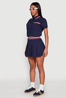 Womens Poplin Varsity Stripe Cropped Shirt, L